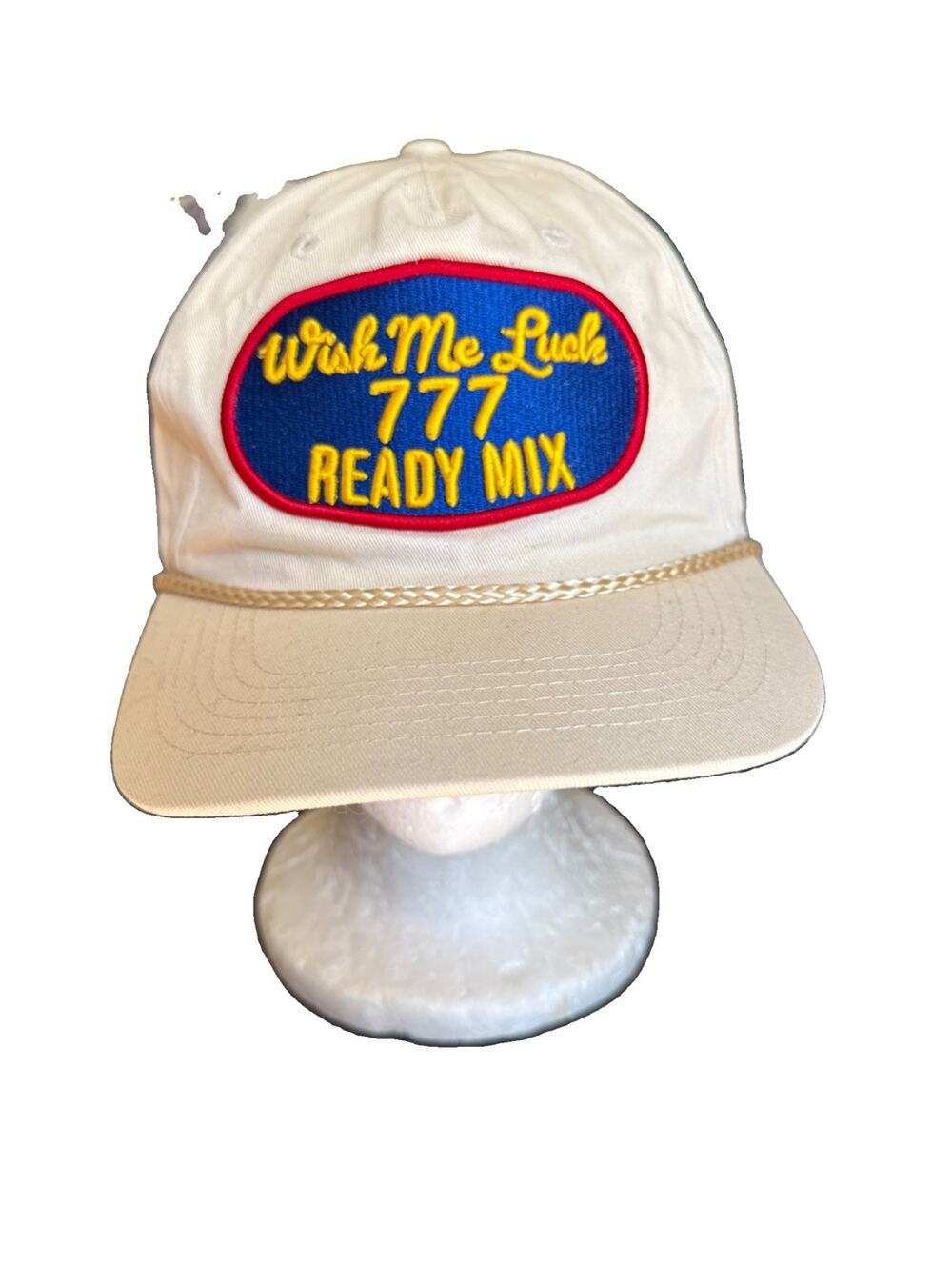 Wish Me Luck 777 Los Angeles WML World Adult OS Cream Snapback Trucker Cap Hat